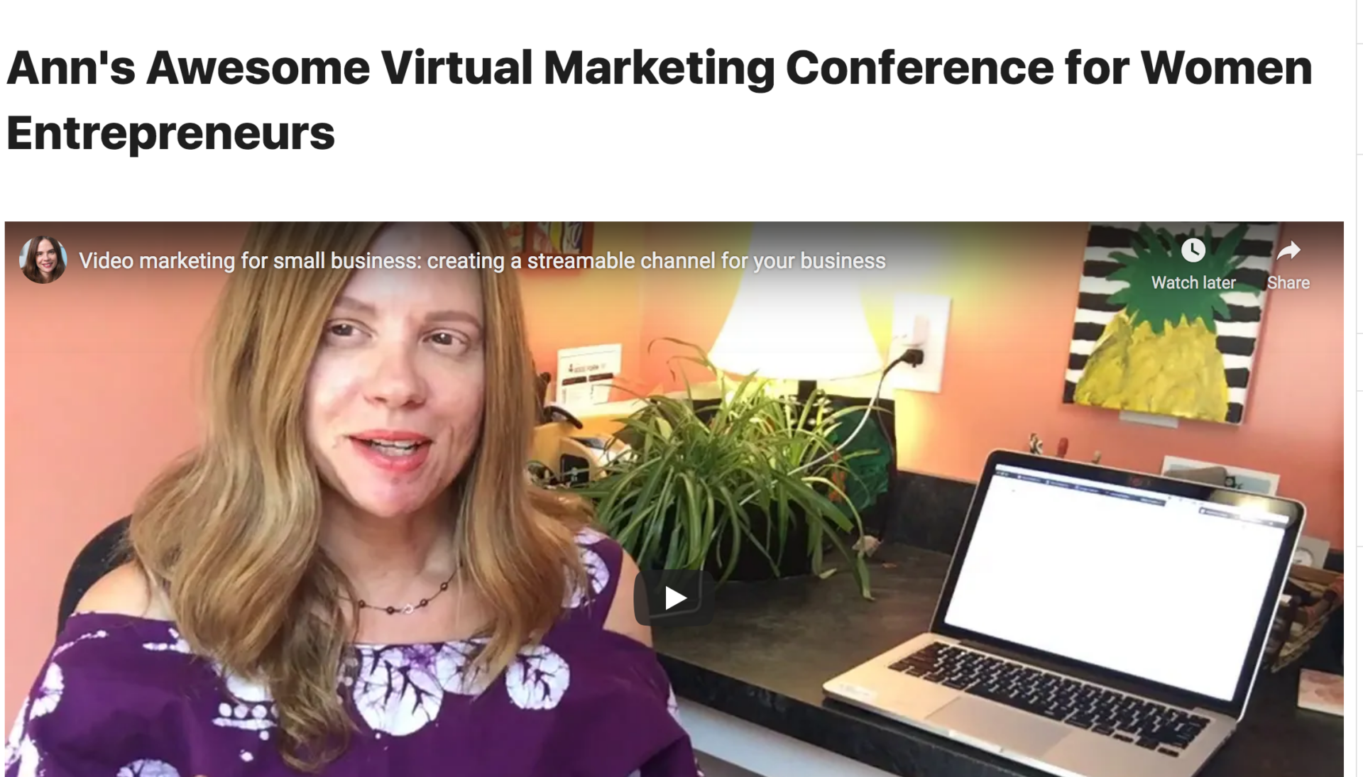 Virtual conference setup using WordPress and Event Espresso
